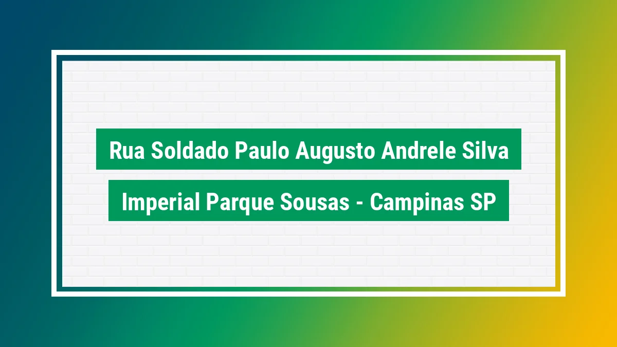 Imagem ilustrativa do endereço Rua Soldado Paulo Augusto Andrele Silva no bairro Imperial Parque (Sousas) em Campinas SP